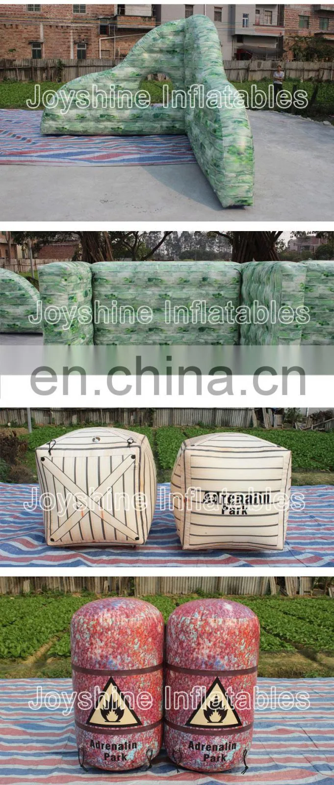 CS Game Archery Equipment PVC Inflatable Wall Lasertag Speed Ball Bunkers Set Air Soft Paintball Obstacle Bunker For Sale
