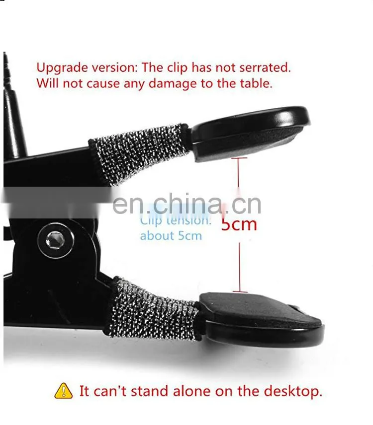Clip-on table lamp flexible Goose neck adjustable, 1 W eye protection clip light for desk bed computer and music stand