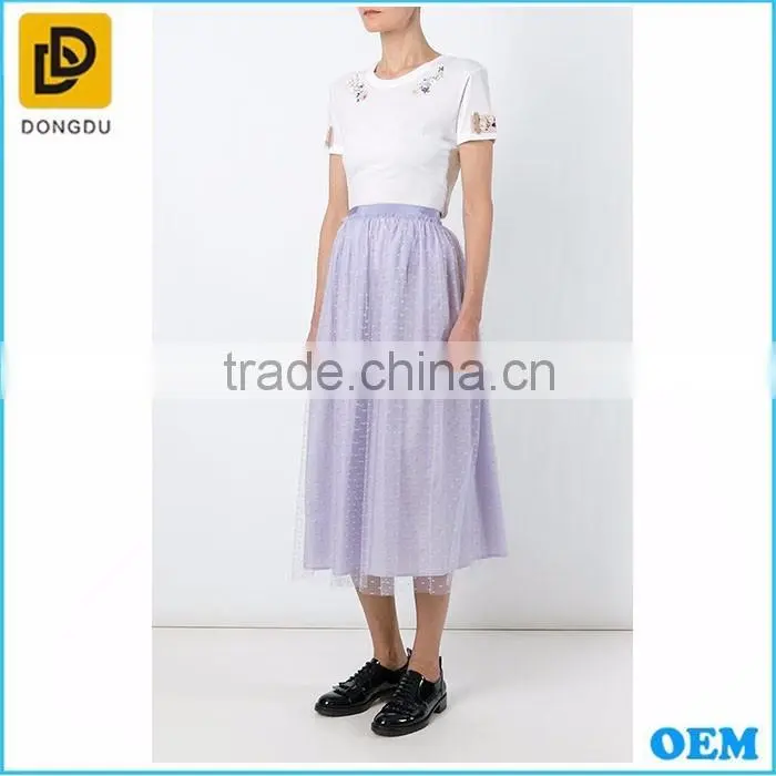 2016 New fashion Elegant lace tulle indian long skirts