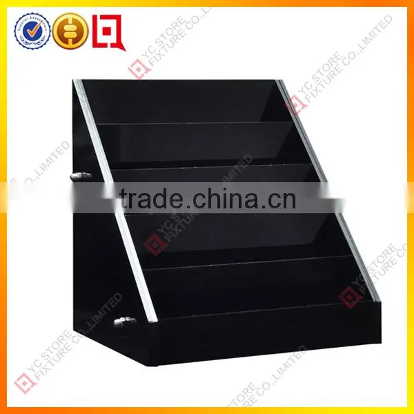 Women's lipstick cosmetic display, cosmetic display stand in black acrylic material