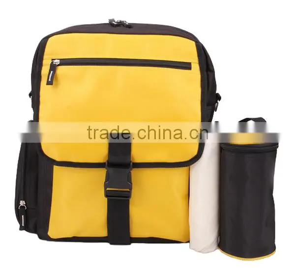 Yellow Microfiber New Design Baby Bags with Changing Mat
