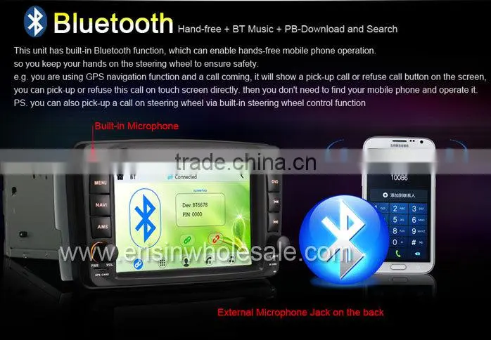 Erisin ES7507M 7" 2 Din Car Media Player for G-Class W463