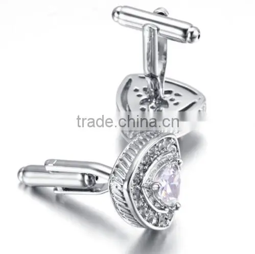 Vintage Cufflinks for Mens Jewelry Shirt Cufflinks, Triangle, Crystal