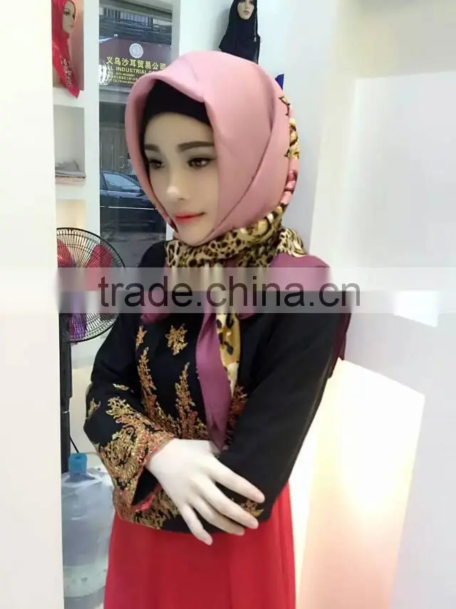 Popular french cotton 110*110cm islamic muslim square scarf