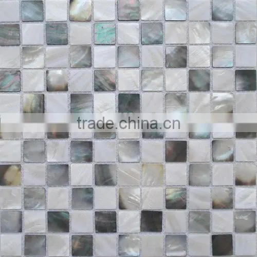 Mesh freshwater shell mosic tiles beige pattern mother of pearl mosaic tile