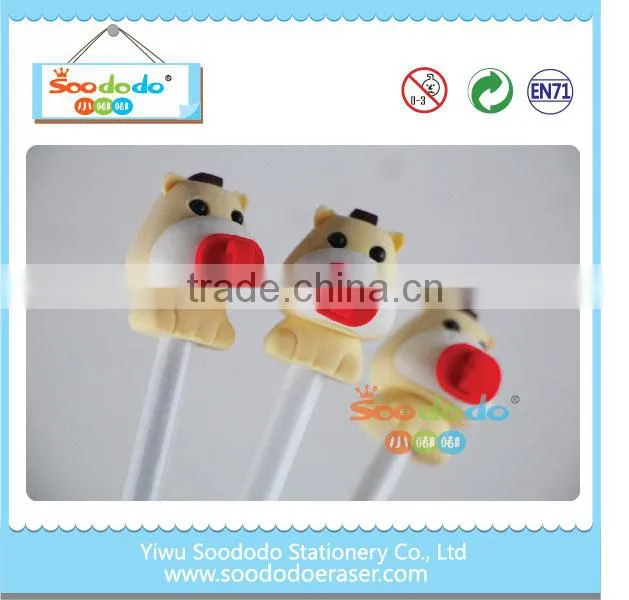TPR wholesale pencil with flower shaped top eraser