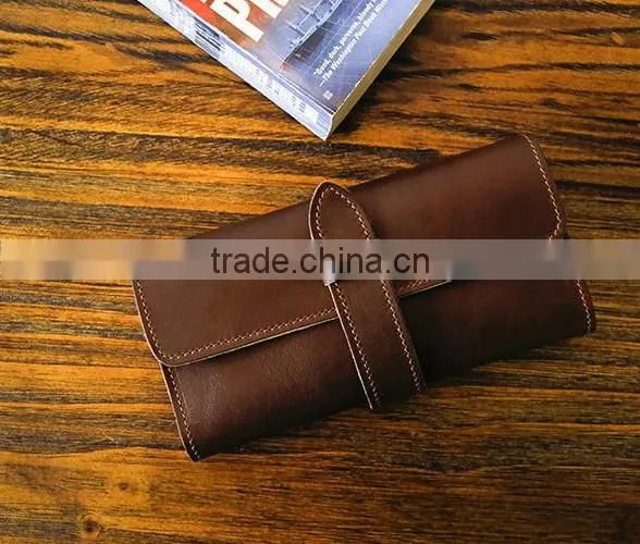 Guangzhou Fashion Hand-made Classical Wallet Long Vertical Wallets for men Multi-functional leather wallet