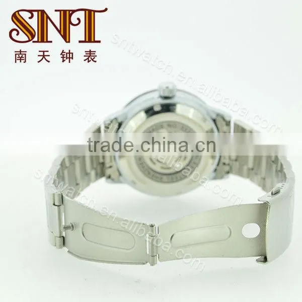 SNT-ME022 skeleton custom mechanical watch stainless steel wrist watch