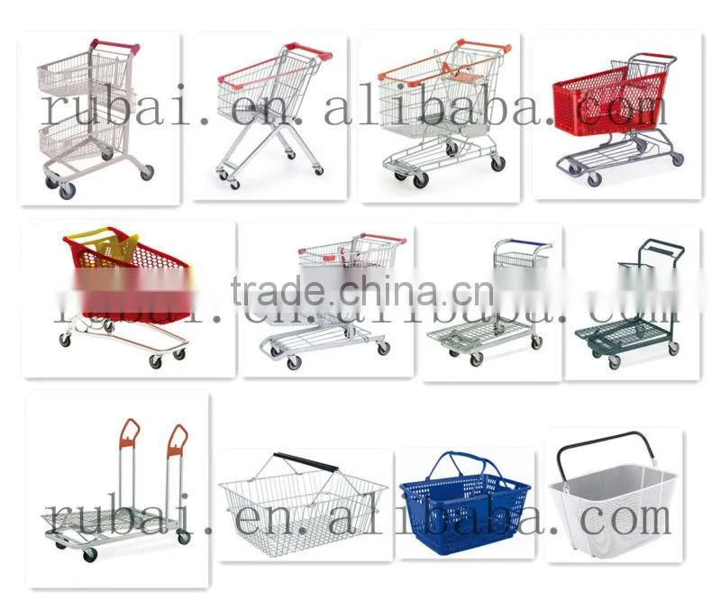 New Design Supermarket Shopping Basket With draw bar