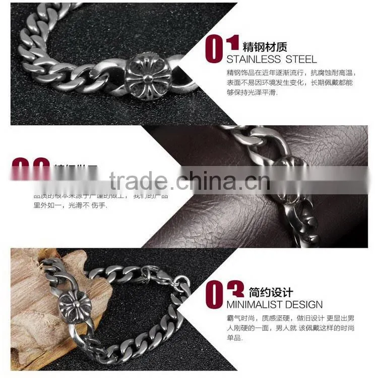 Fashionable stainless sterling steel man bracelets plain titanium steel designer heavy bangles