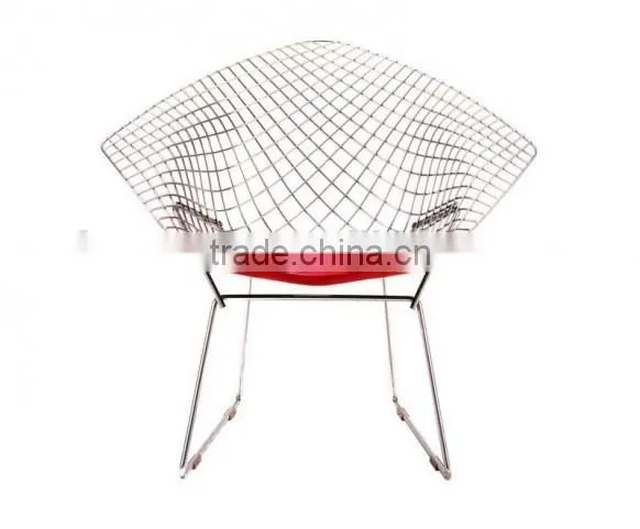 PU seat design metal wire chair livng room dimond bertoia chair