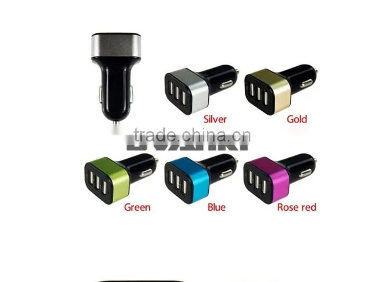 8 years experience 2016 new Premium 5V 2..1A Smart IQ Fast Charge 3 USB Port Car Charger made in china
