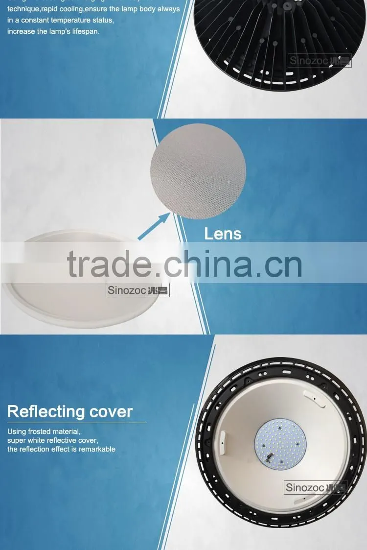 Sinozoc High quality ip66 UFO led high bay light high bay lamp for warehouse factory exhibition 100w 150w led industrial lights