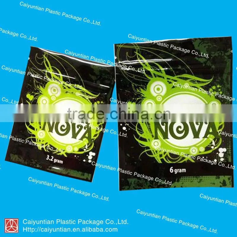 aluminum foil herbal incense packaging bag with zipper