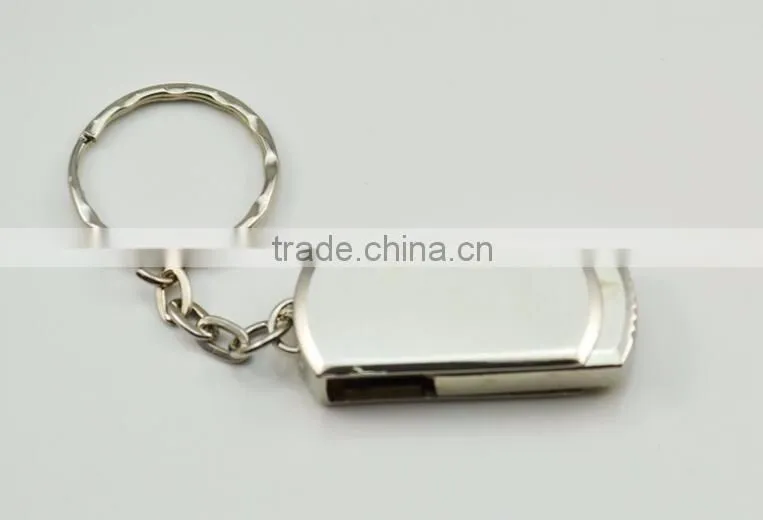 Silver Twister USB Metal Memory Stick 16gb With Keychain