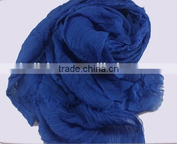 Designer Fascinating Solid Navy Blue Color Cotton Linen Fashionable Wholesale Scarf