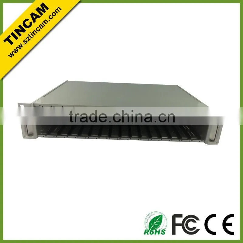 2U 16slots fiber rack with dual power AC220V+AC220V
