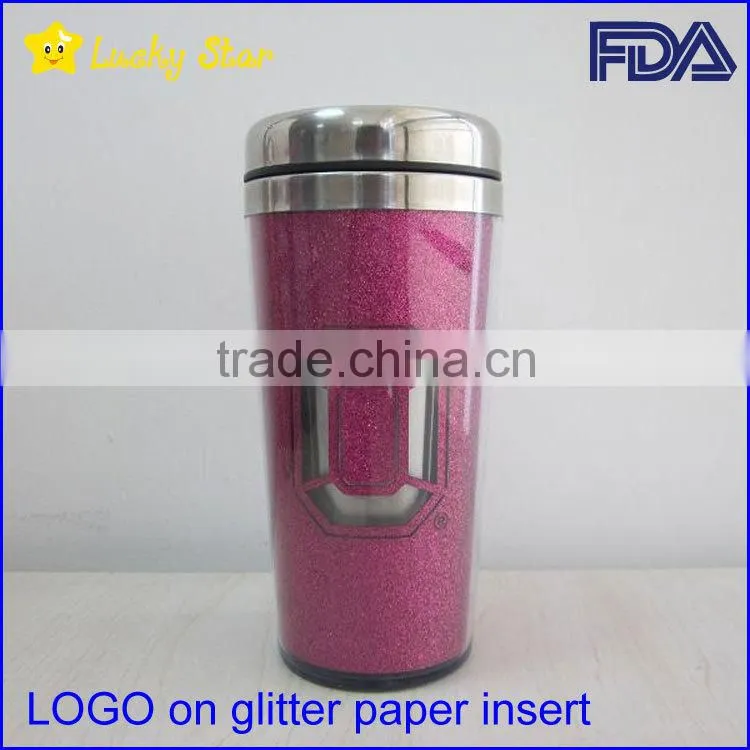 16OZ Travel car Mugs with all kinds of paper inserts FDA standard