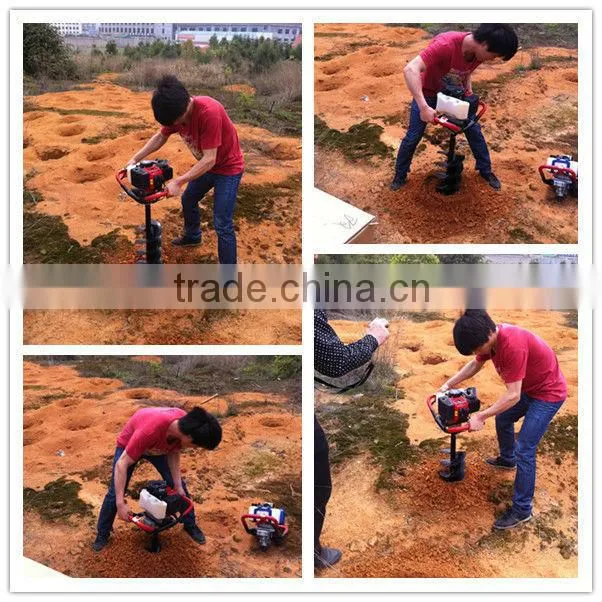 52cc gasoline earth driller machine with 100mm,150mm,200mm bit