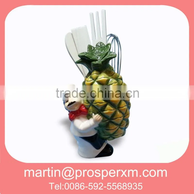 Ceramic chef cooking tool with fruit pineapple