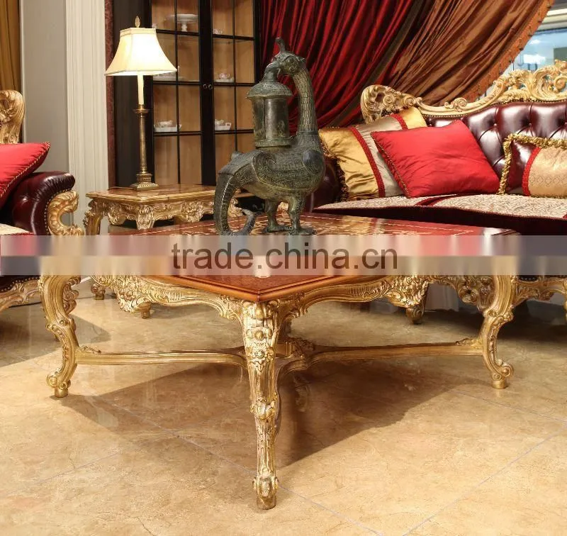 Luxury royal palace design living room furniture set Beech wood living room sofa set