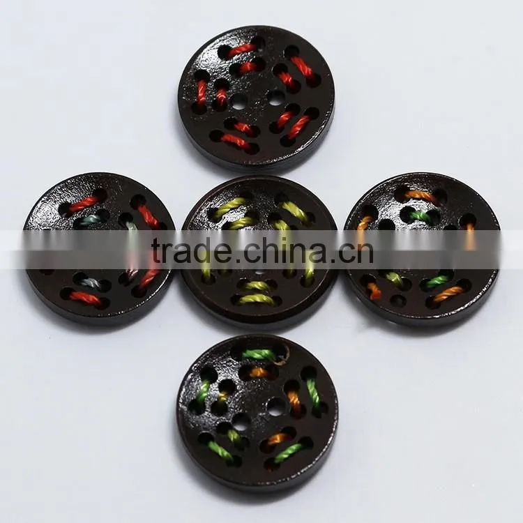 Sedex Audited Factory 2 Pillar Braided Cord Wooden 4 Holes Button
