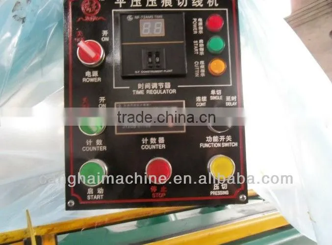Creasing cutting machine or corrugated board making machine