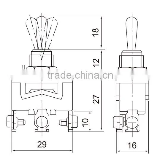 CNTD Good Products Tab Terminal Waterproof Oiltight Toggle Switch c513B