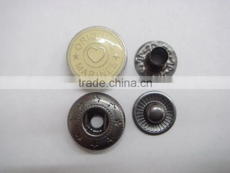 15mm custom make heart metal snap button for garment
