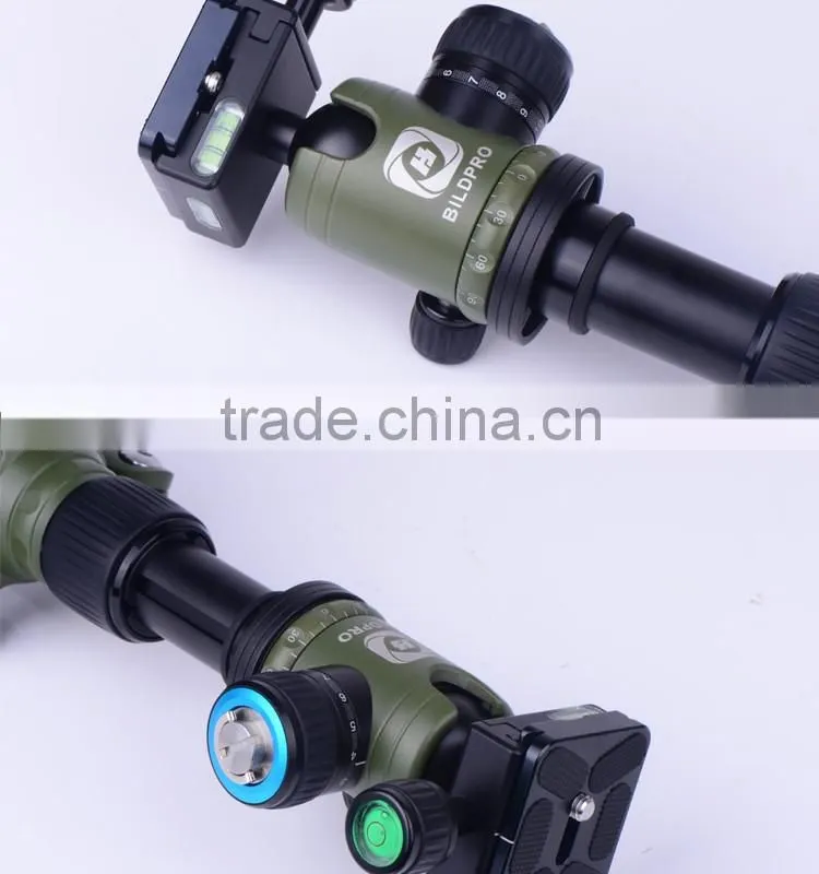 BILDPRO Professional Tripod Carbon Fiber Camera Stand Video Tripod Extendable DSLR Tripod