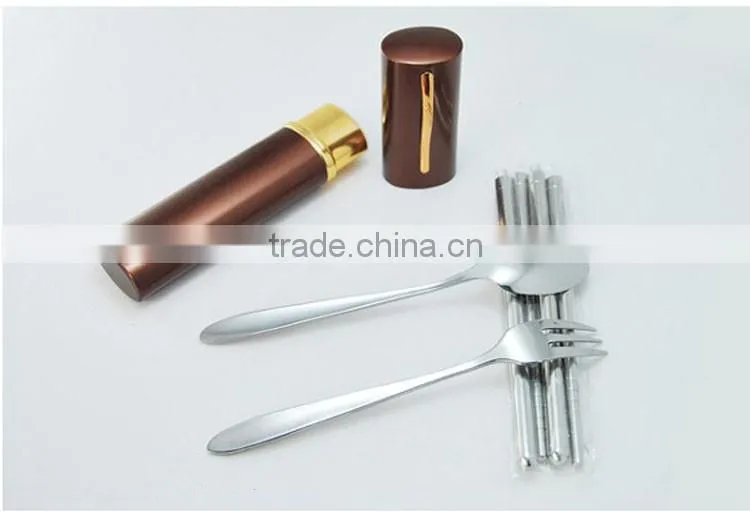 Outdoor mini stainless steel folding chopsticks spoon fork kits