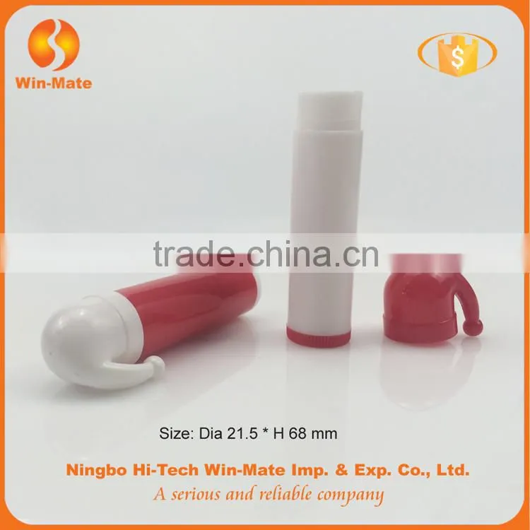 red-and-white Santa Claus cap lip balm container