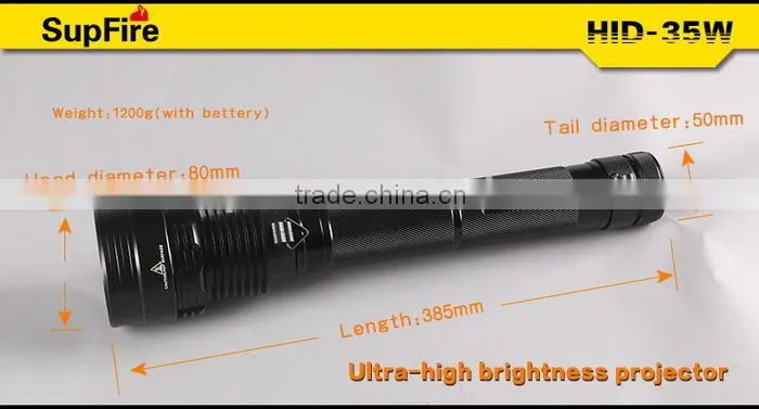 35W 4500lm HID High Bright Rechargeable HID torch light