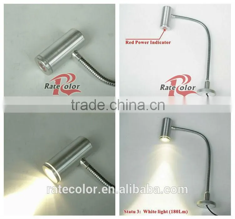 Aluminium 3W powerful DC 12V car LED reading light CL3033