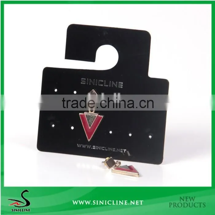 Sinicline custom PVC hang tag for jewelry with silver logo stamped