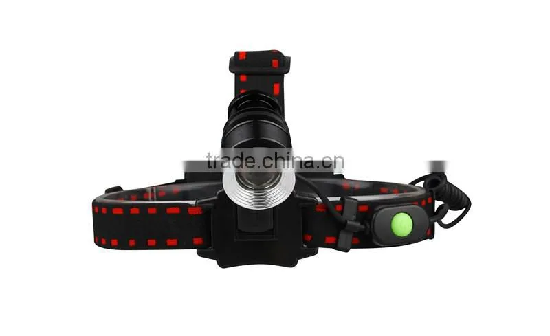 Machfally 2015 Top Selling High Power Adjustable Zoom Headlamp 500LM Rechargeable Zoom Led Headlamp T6 Led Headlamp