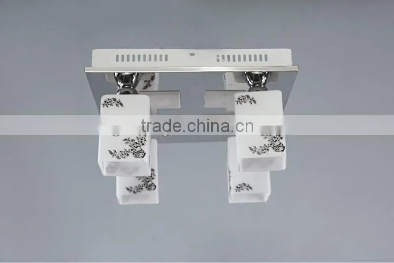 led+blubs pattern square glass ceiling lamp