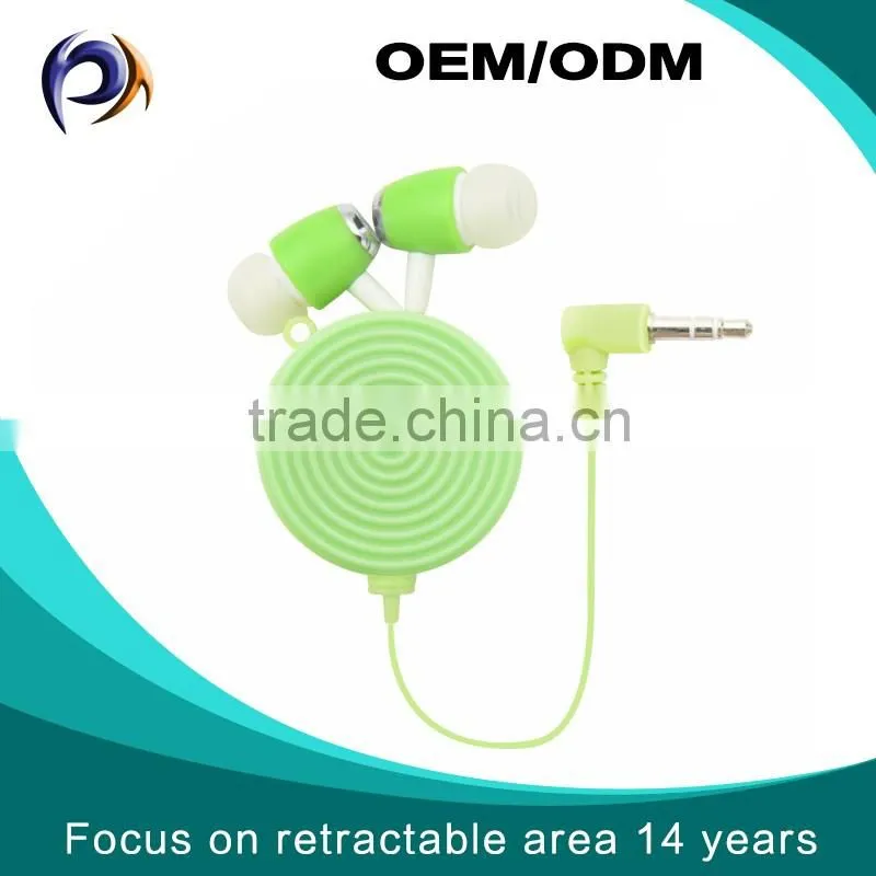 Top quality Factory Price 3.5mm Stereo In-ear Design SR5 One -way Retractable Headphones Earbuds for MP3 Android Samsung LG IOS