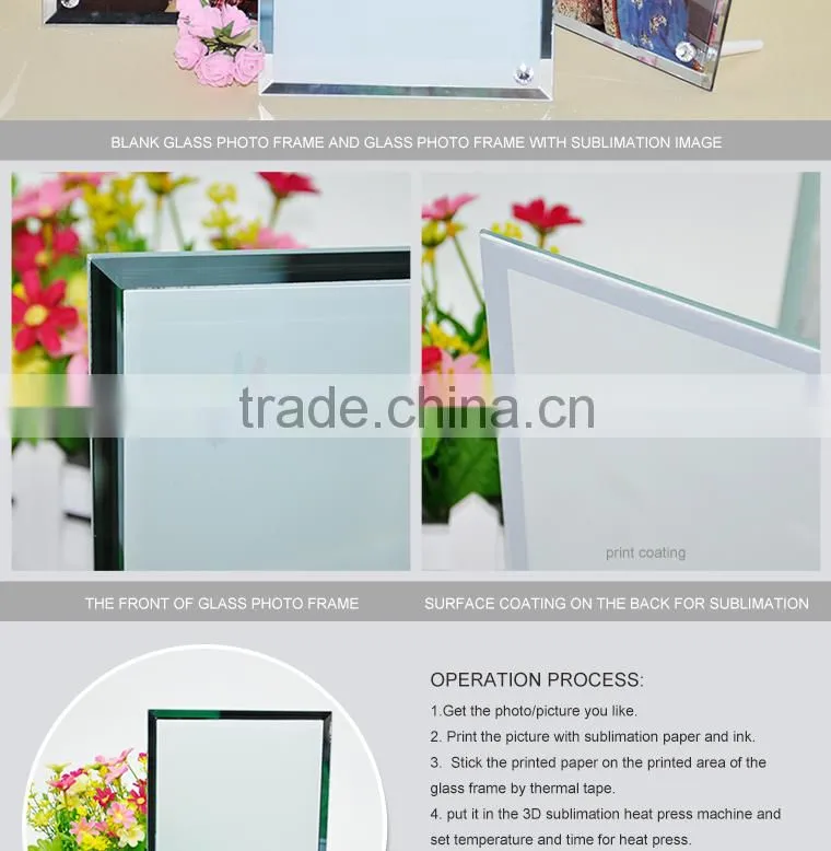 Glass photo frame for sublimation print from SUNMETA company