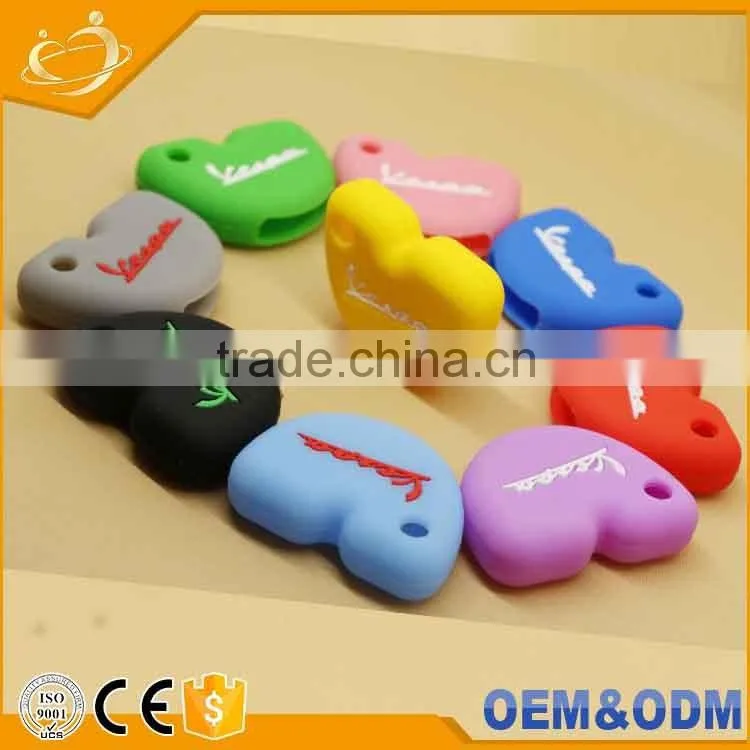Silicone Rubber Key Cover Cap Shell Skin Protector Keyring Keychain For Vespa