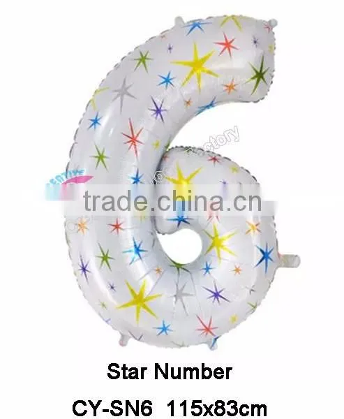 New Design 40Inch Star Number Balloon Helium Foil Balloon
