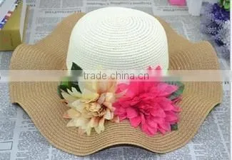 Women Flower Straw Hat,Sun Beach Summer Hats For Ladies