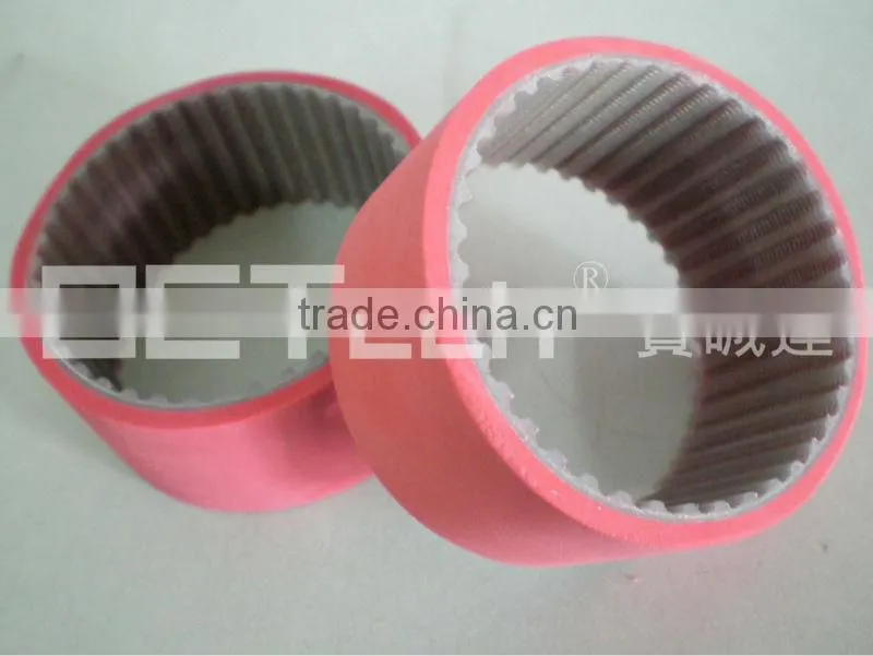 PU truly endless timing belt coated with rubber