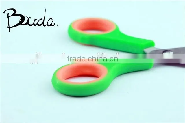 Good quality colourful soft handle office scissors/student scissors BD-S1618