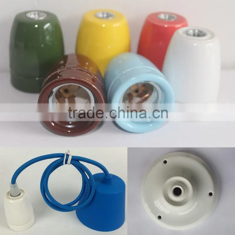 Porcelain Hanging Light, Ceramic Hanging Lamp with E27 Lampholder