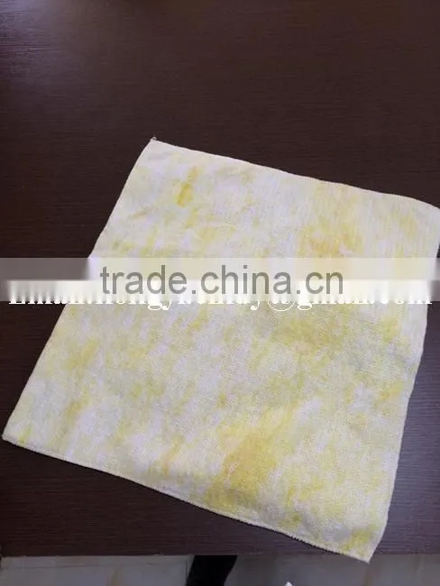Cotton / polyester stitch bonded nonwoven yellow color cotton floor cloth with eyelet