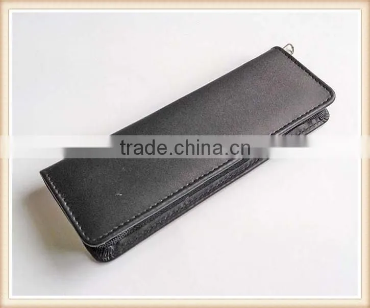 High Quality leather zipper pen case for metal pen