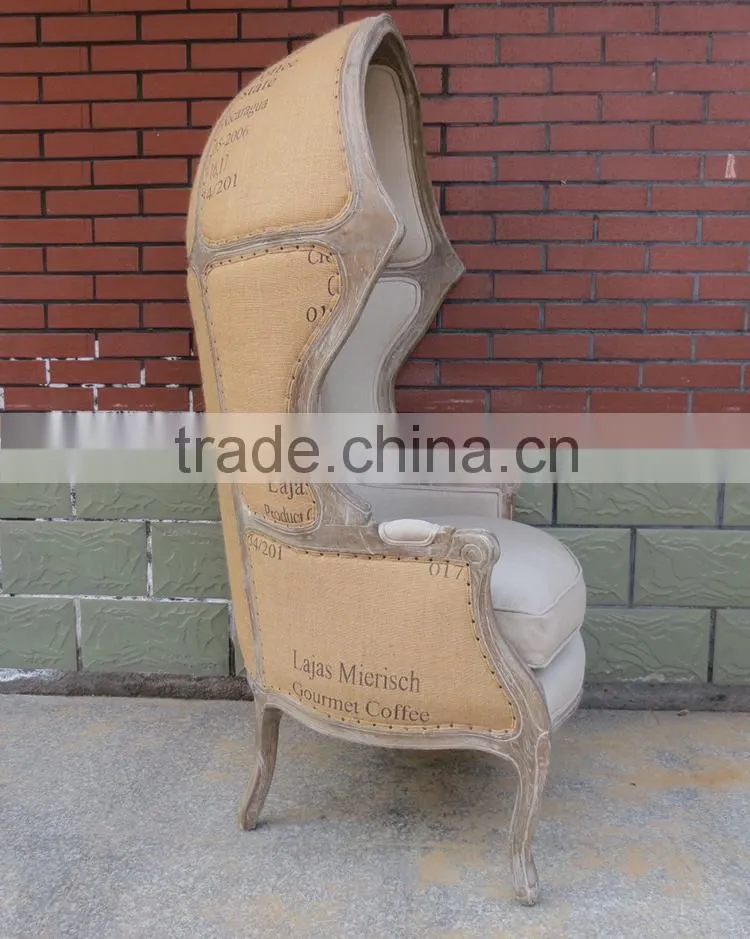 High Back Wooden Egg Chair