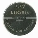 LIR2016 Li-Ion Type 3V Rechargeable battery with solder tabs / pins