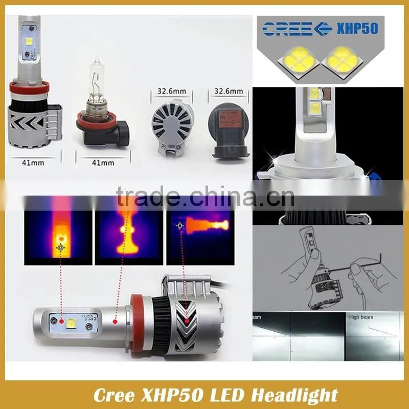 H4 Hi/Lo Beam White 6000K Car LED Headlight Conversion Kit XHP50 Bulb